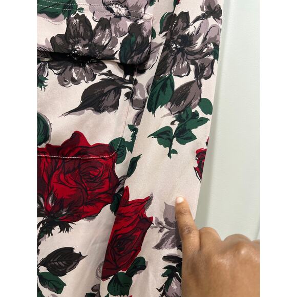 Equipment Rose Print 100% Silk Button Up Sz XS - Picture 6 of 8